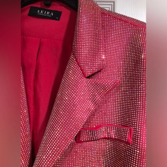 AKIRA Fuchsia Sequin Blazer - Picture 5 of 7